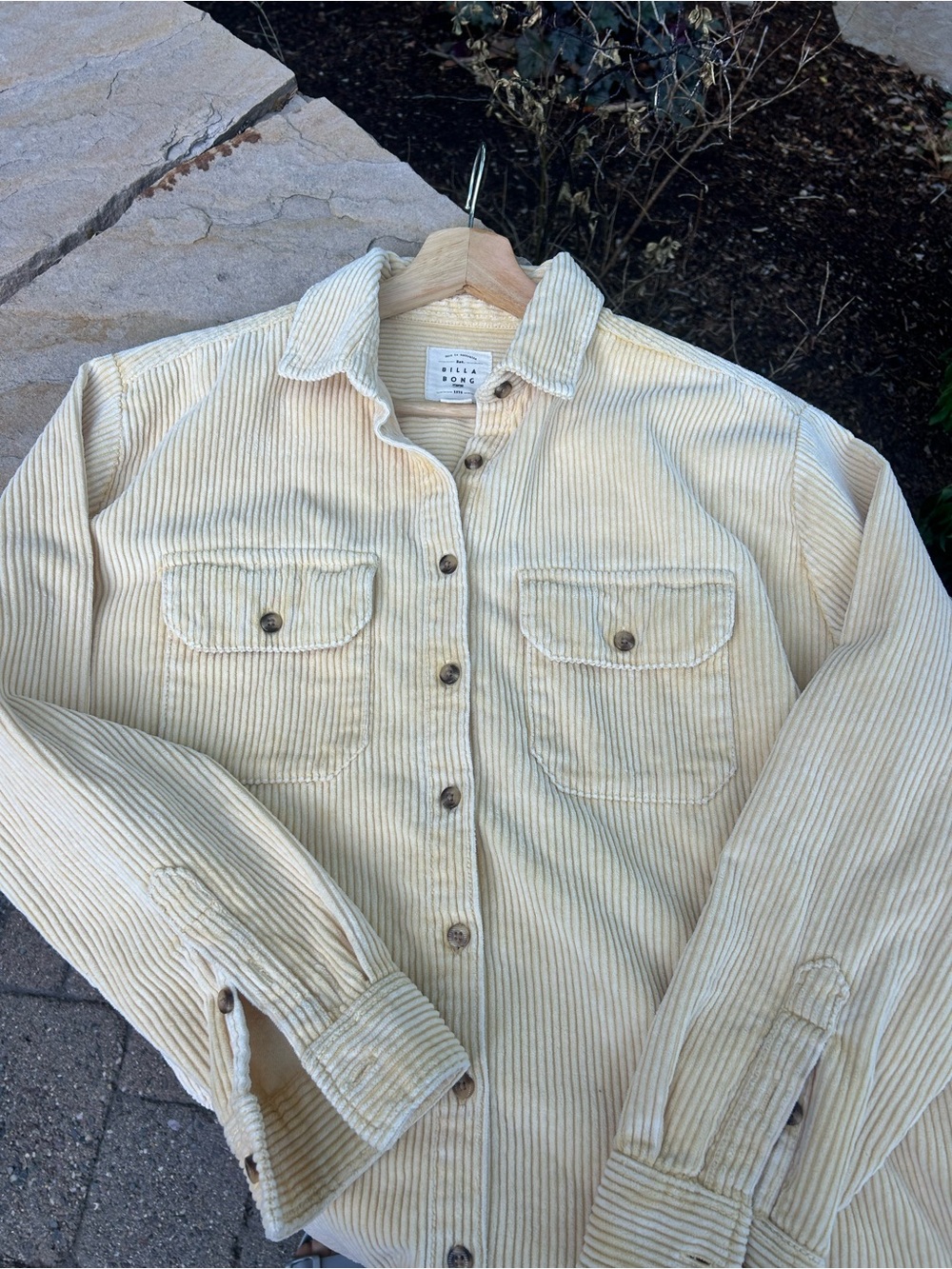 Billabong Beige Corduroy Button-Up Jacket